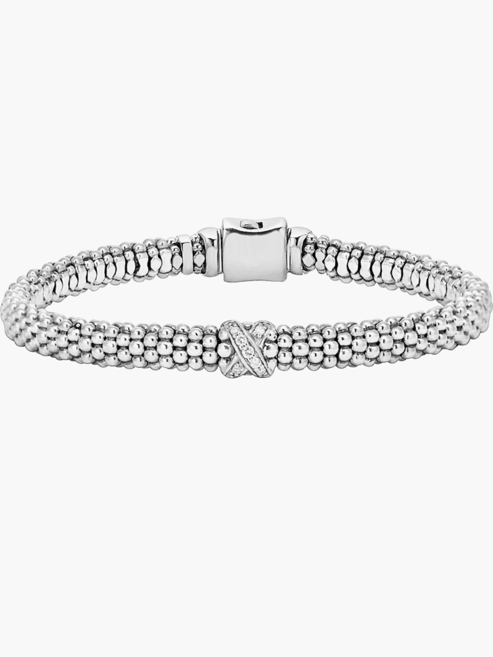 LAGOS Silver Caviar Diamond Rope Bracelet - Picture 8 of 8